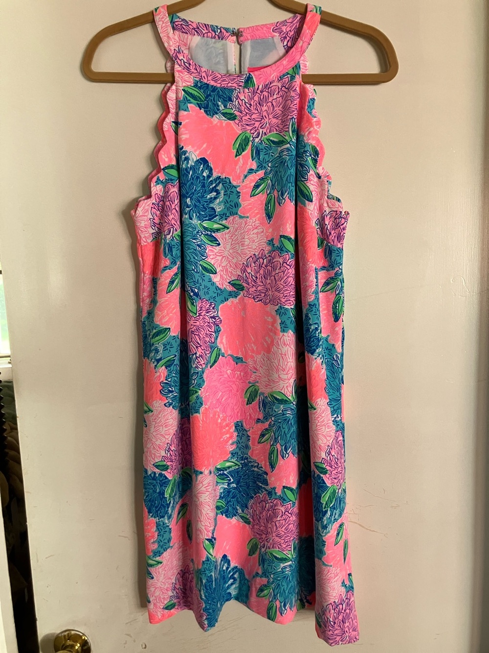 Lilly Pulitzer Pink Floral Dress with Blue and Green Accents